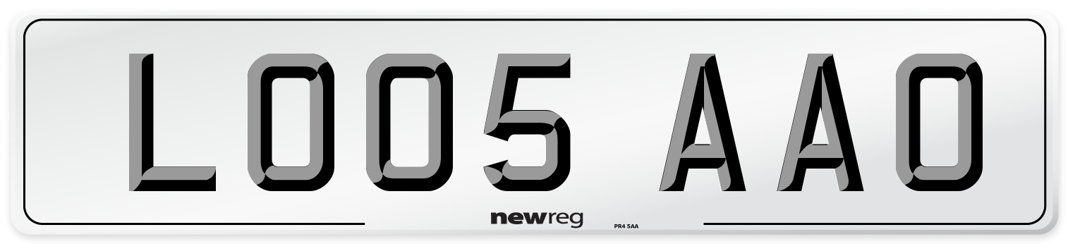 LO05 AAO Number Plate from New Reg